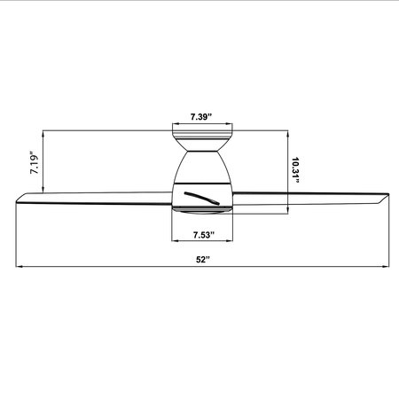 Modern Forms Tip Top 3-Blade Flush Mount Ceiling Fan FH-W2004-52L